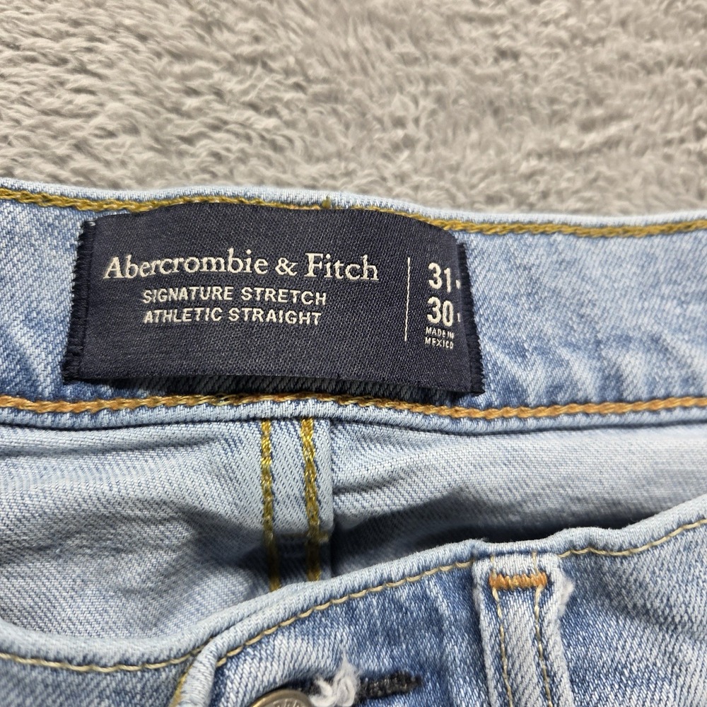 Abercrombie & Fitch Jeans Mens 31X30 Blue Signature Stretch Authentic Straight - Picture 8 of 11
